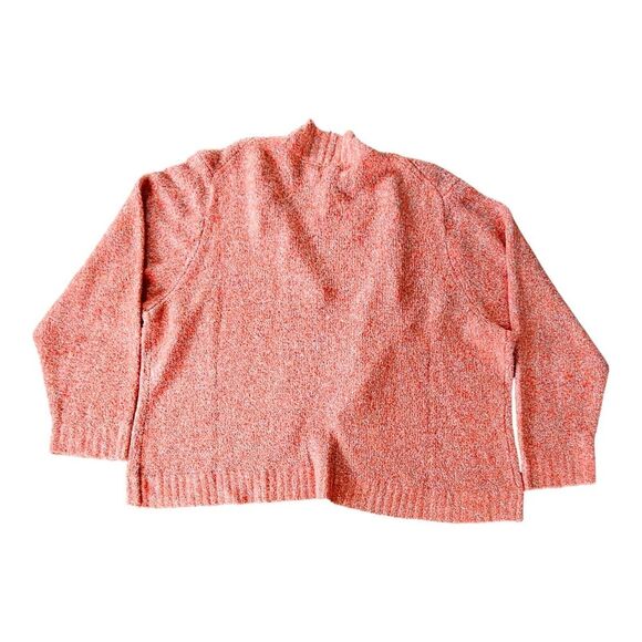 Modern Soul QVC Salmon Speckled Knit Open Front Cardigan Sweater 3XL NWT Plush - Picture 2 of 8